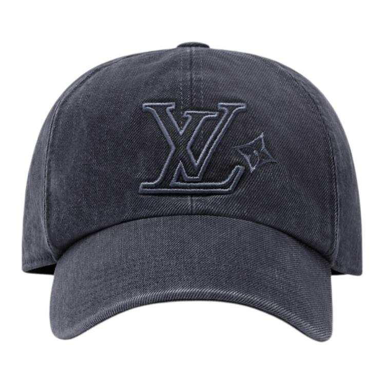 LOUIS VUITTON Cotton Baseball Caps Men's Charcoal Gray