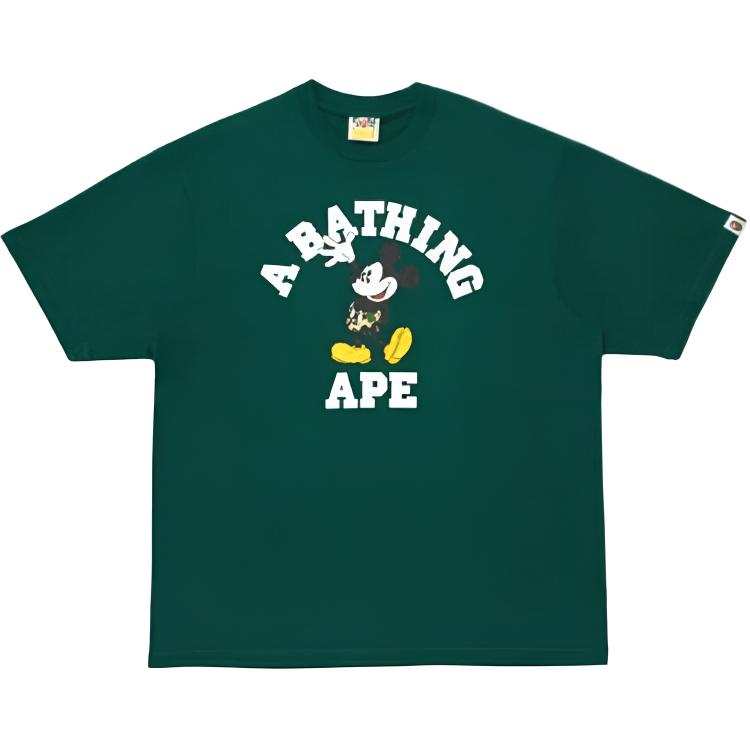 A BATHING APE X Disney T Shirts Unisex Crew Neck Straight Fit