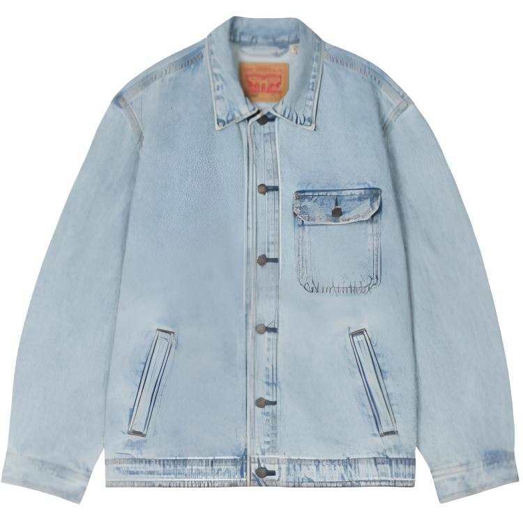 Levis Levis Denim Jackets Men's Light Blue Lapel Moderate Other