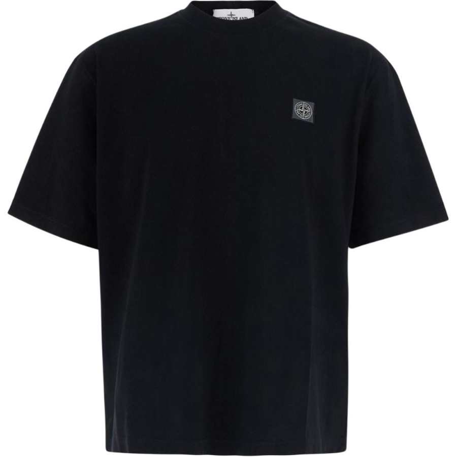 STONE ISLAND T Shirts Unisex Black Crew Neck