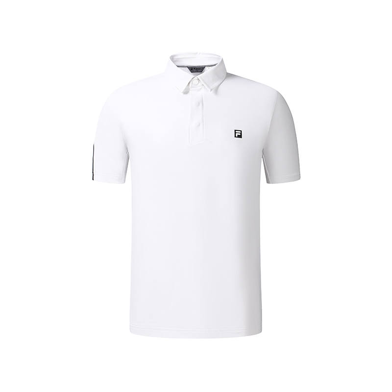 FILA Golf Clothing Men's Jade White WT Polo Collar Moderate