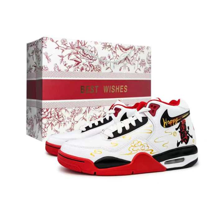 Nike Nike Flight Legacy Basketball Shoes Men's Mid Top Black/White/Red