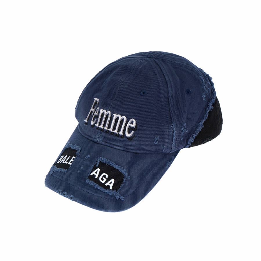 Balenciaga Cotton Baseball Caps Unisex Blue