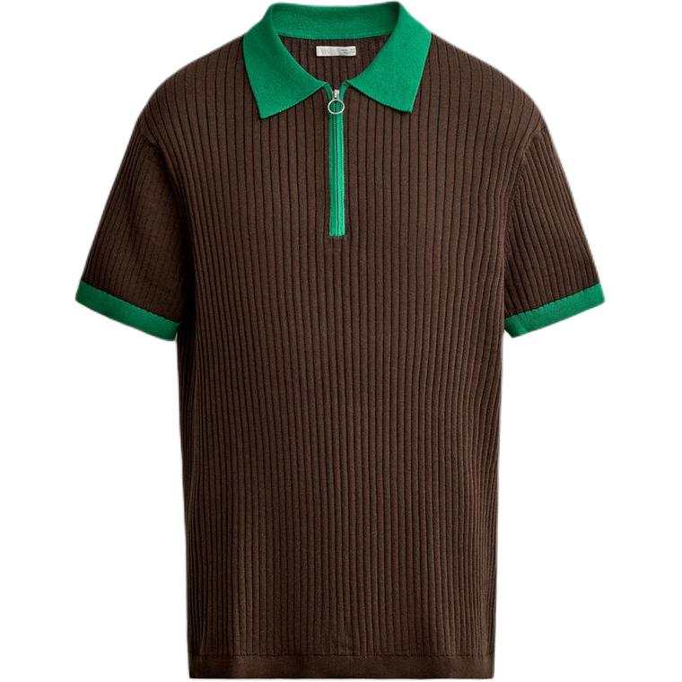 ZARA Polo Shirts Men's Brown Moderate