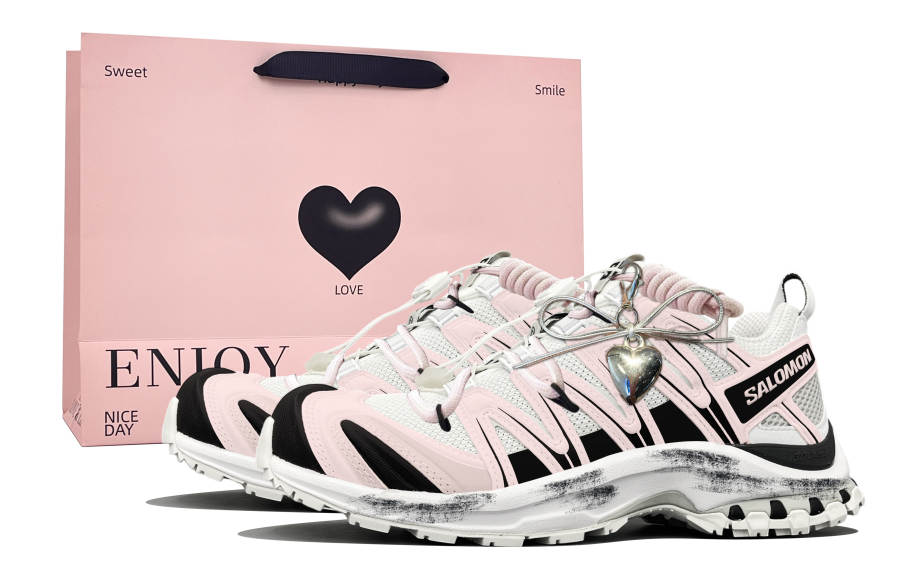 SALOMON XA PRO 3D Trail Running Shoes Unisex Low Top Black White Pink