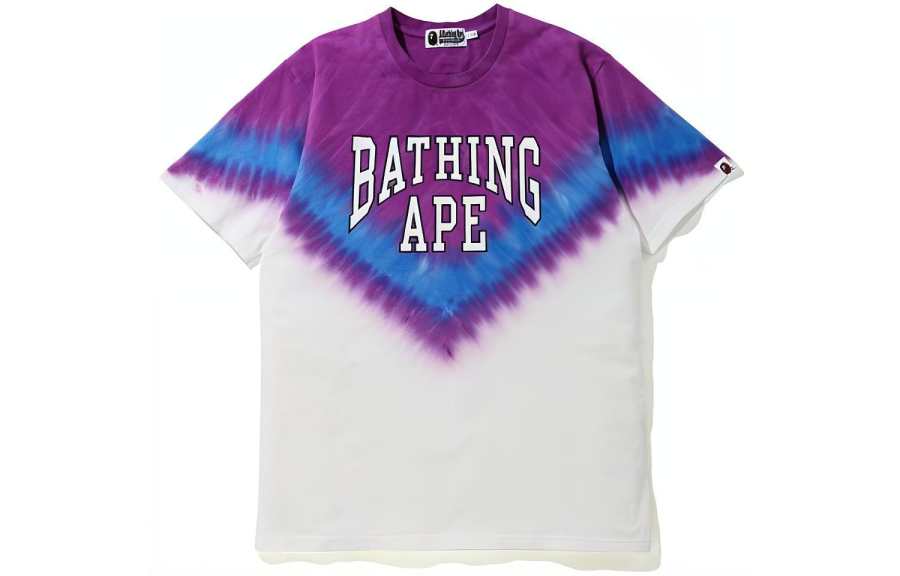 A BATHING APE Bape Curved Logo Tie Dye Tee