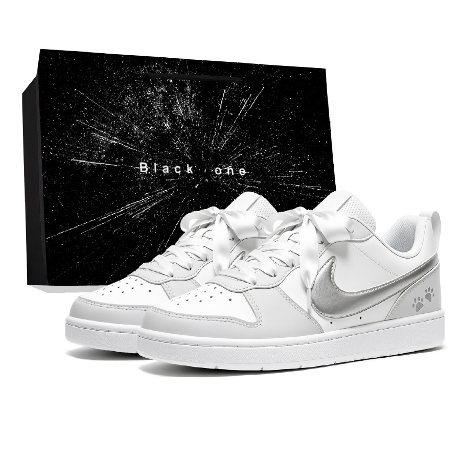 Nike Nike Court Borough Skateboard Shoes Unisex Low Top White/Gray/Silver/Black