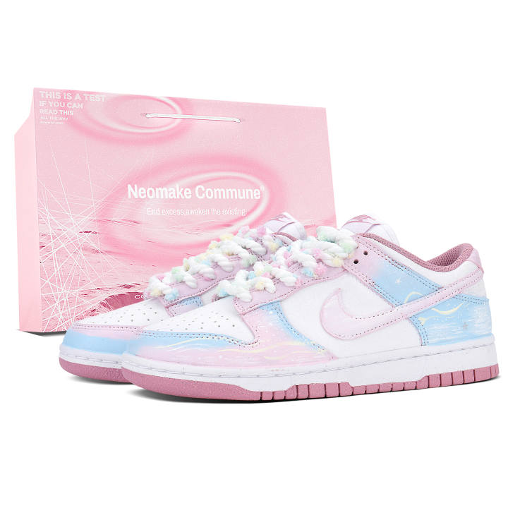 Nike Nike Dunk Skateboard Shoes Women's Low Top Pink, Blue
