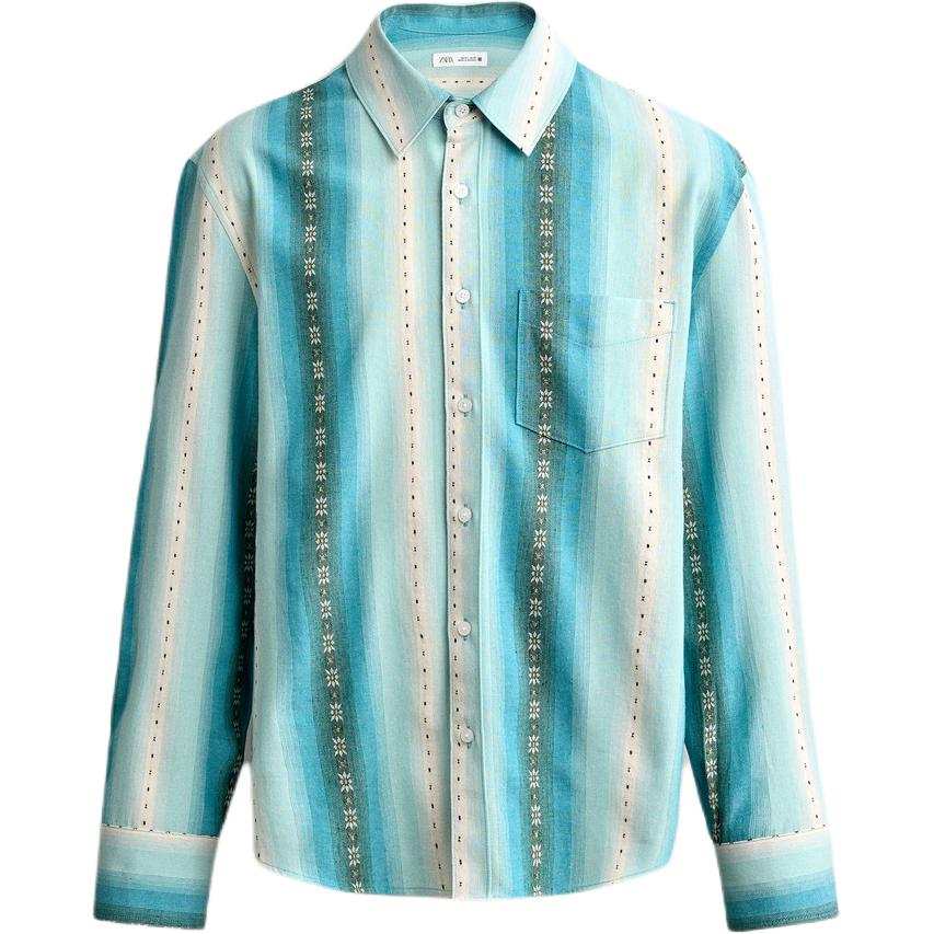 ZARA ZARA Shirts Men's Blue Lapel Moderate Other
