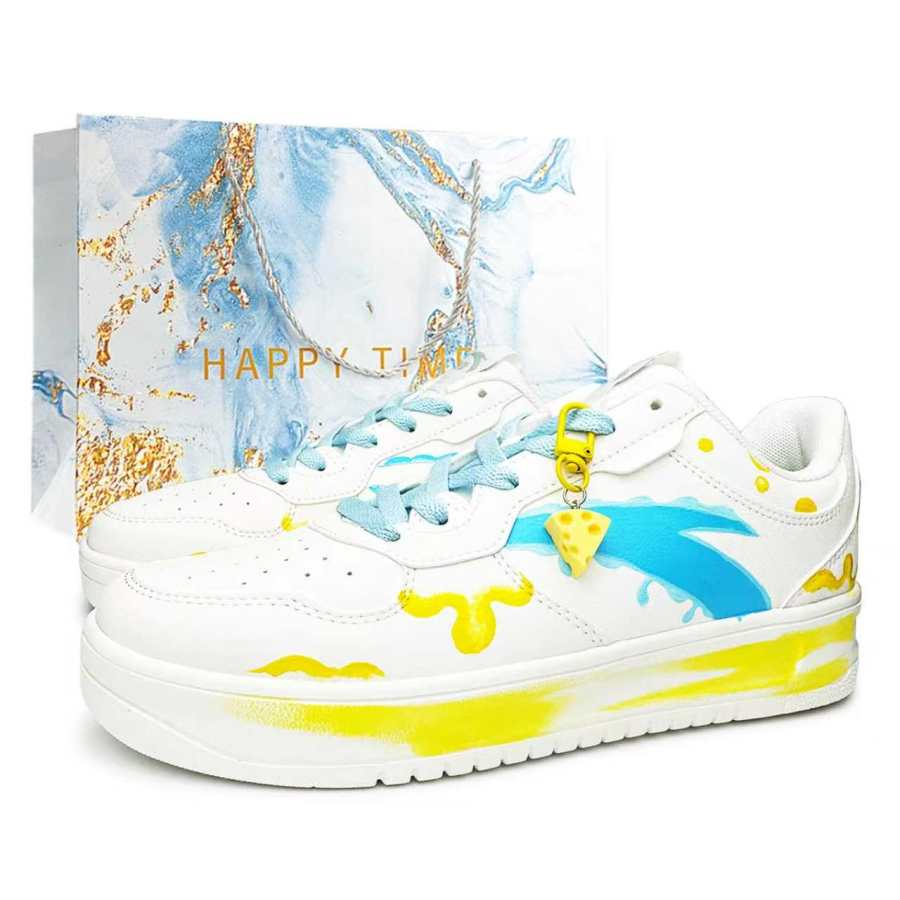 ANTA Easy Skateboard Shoes Unisex Low Top Yellow/Blue