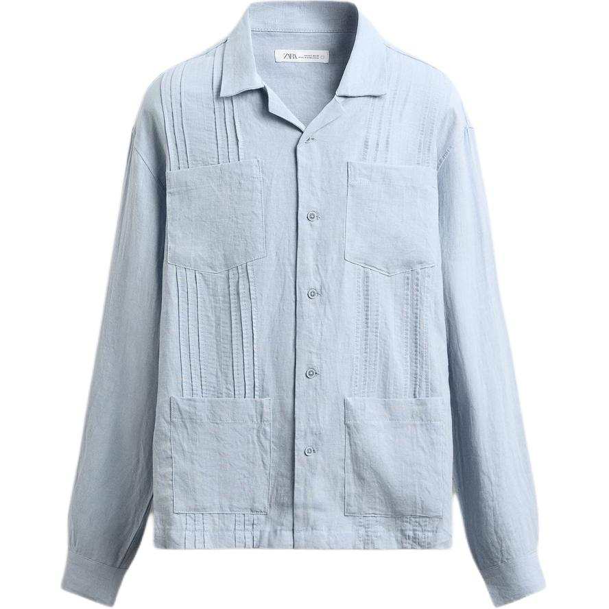 ZARA Shirts Men's Sky Blue Lapel Moderate Other