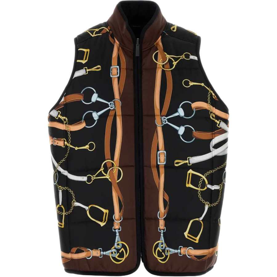 GUCCI Vests Women's Black Thickened Straight Fit