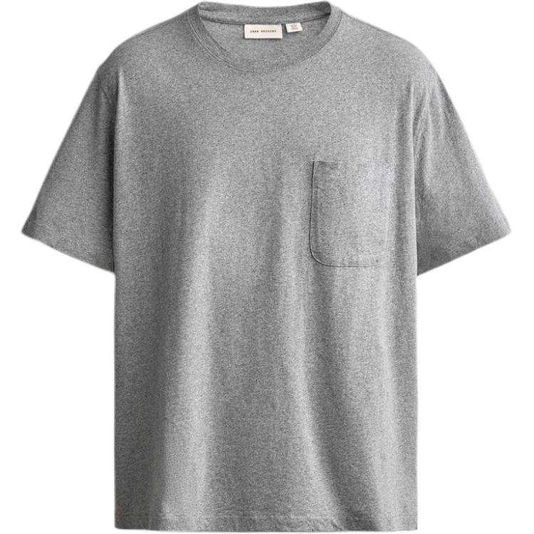 ZARA ORIGINS T Shirts Men's Zebra Print Gray Crew Neck