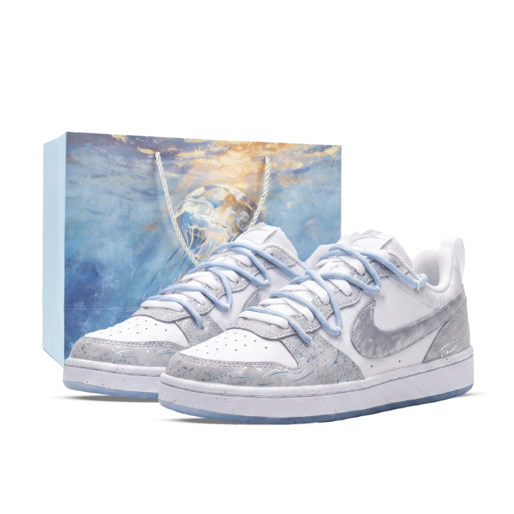Nike Nike Court Vision Skateboard Shoes Women's Low Top White/Blue