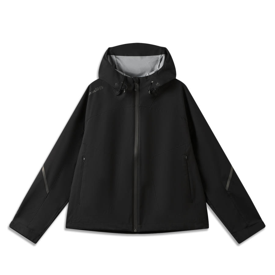 Li-Ning Li Ning Outdoor CF Tracing Trench Coats Women's Black Hooded Non Detachable Moderate Straight Fit