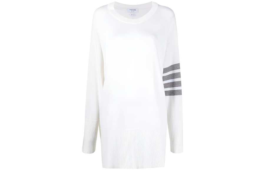 THOM BROWNE THOM BROWNE Exaggerated Fit Crew Neck 4 Bar Jumper