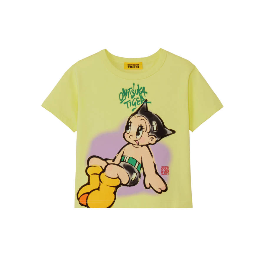 Onitsuka Tiger T Shirts Women's Yellow Crew Neck Moderate