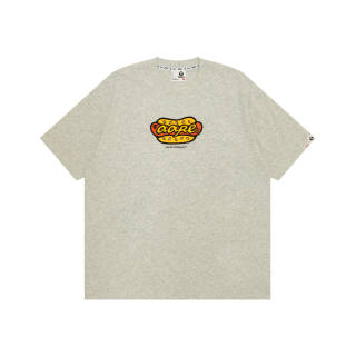 Aape T Shirts Men's Gray White WH2 Crew Neck Moderate Straight Fit