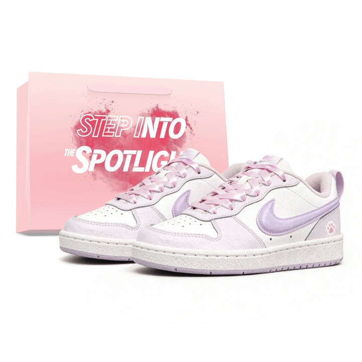 Nike Nike Court Borough 2 Skateboard Shoes Unisex Low Top Pink Purple
