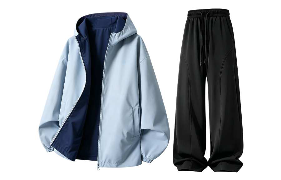 WARRIOR Windbreaker Jacket & Pants Sets Unisex Hooded Non Detachable Moderate