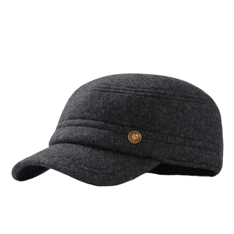 SEPTWOLVES SEPTWOLVES Dark Gray Thermal Fleece Lined 100% Wool Baseball Caps Unisex