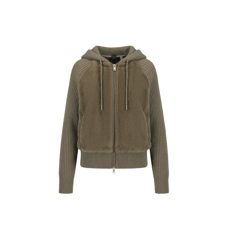 Moose Knuckles Velvet Jackets Women's Ash Hooded Non Detachable Thickened Straight Fit