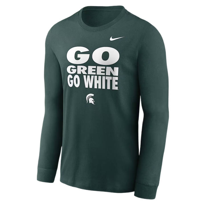 Nike Nike Dri Fit College T Shirts Men's Professional Green Crew Neck Moderate