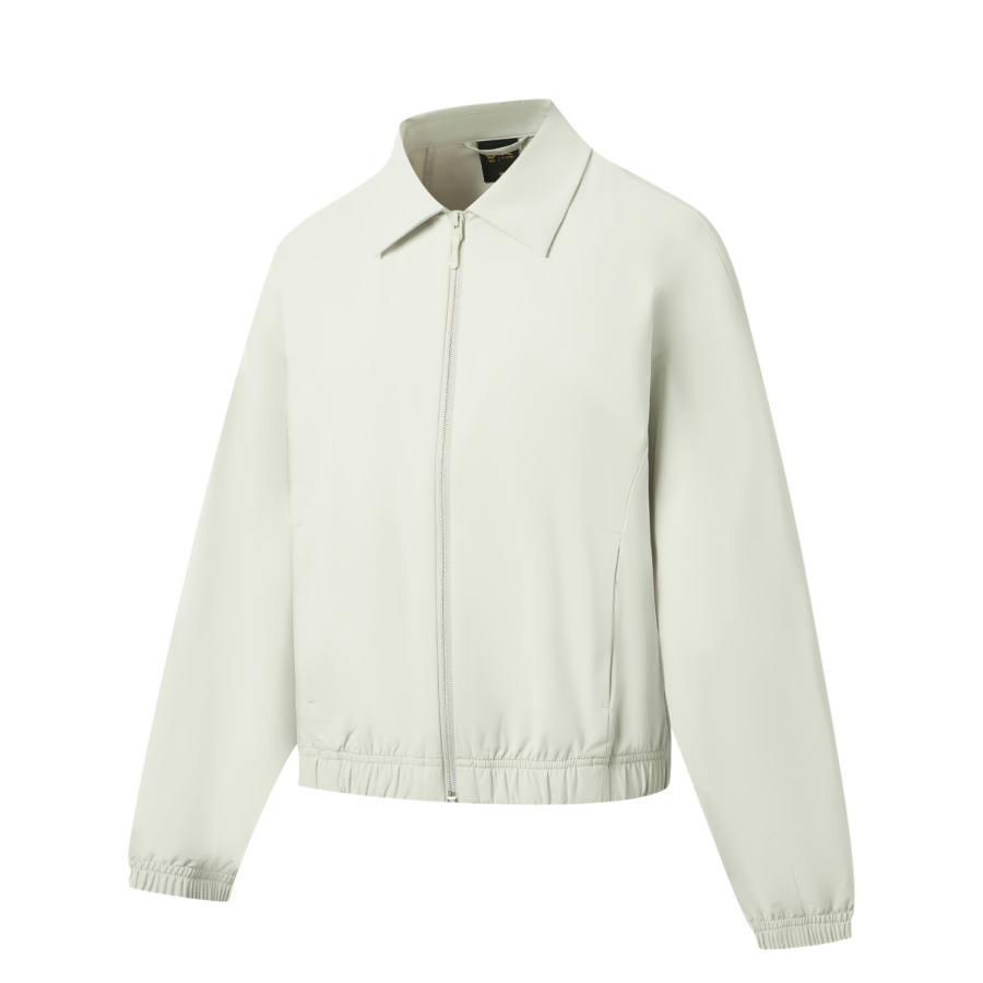Li-Ning Li Ning Gold Logo | Jackets Women's White Birch Gray Lapel Moderate Straight Fit