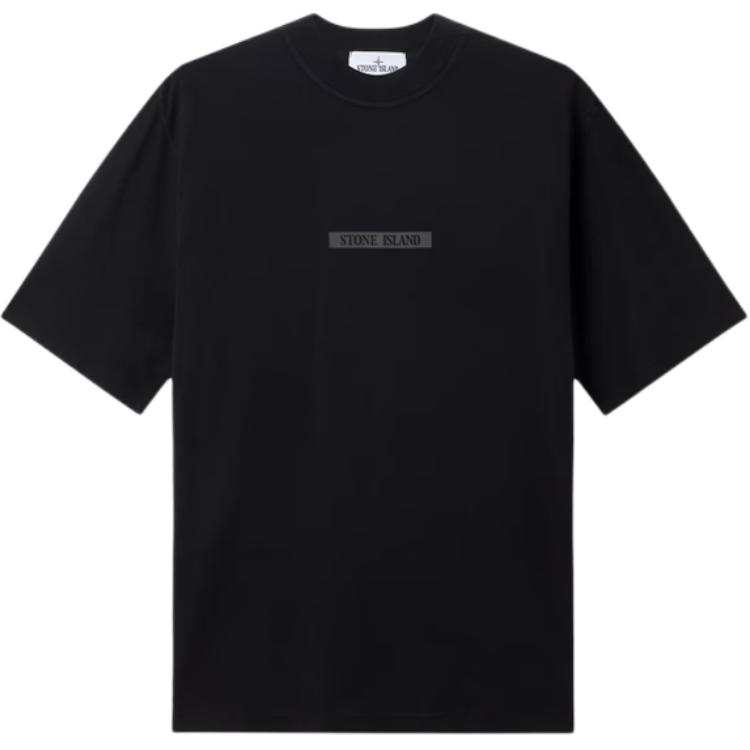 STONE ISLAND T Shirts Men's Black Crew Neck Moderate Straight Fit