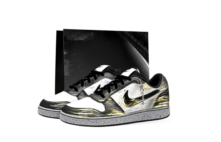 Nike Nike Court Vision Skateboard Shoes Men's Low Top White/Black/Gold