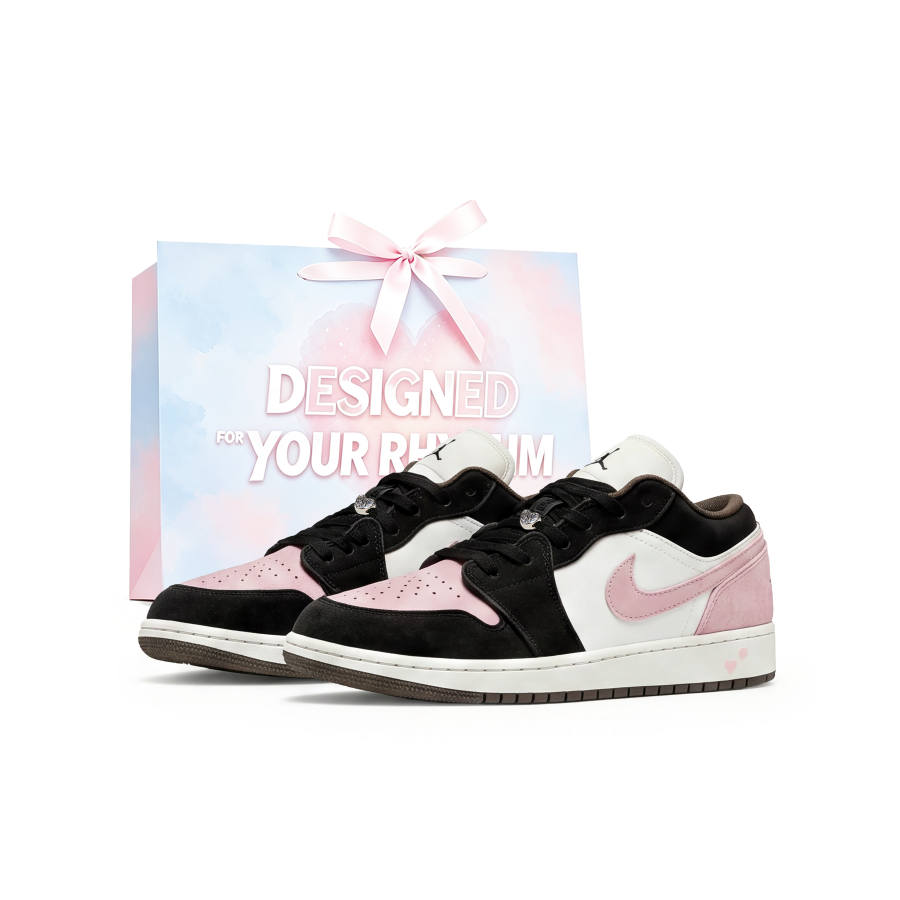 Jordan Jordan Air Jordan 1 Basketball Shoes Women's Low Top Black Pink