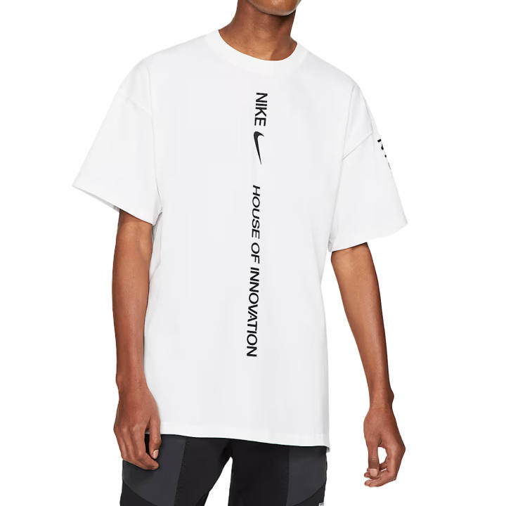 Nike Nike Sportswear T Shirts Men's White/Black Crew Neck Moderate