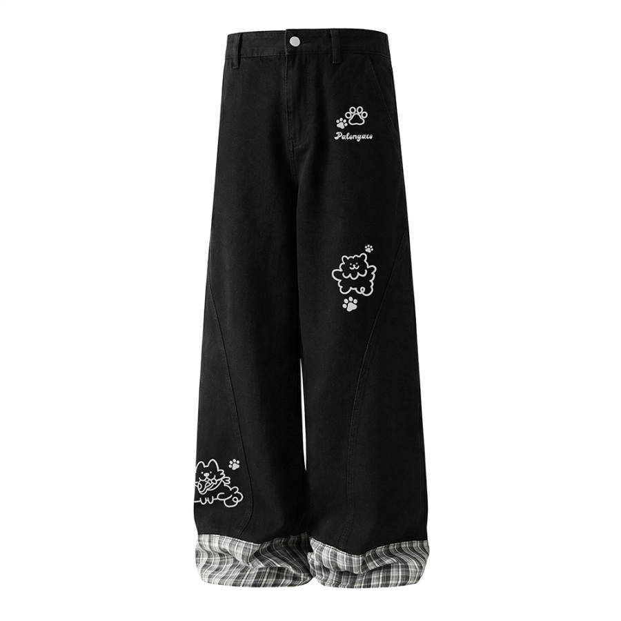 PAL ONGACO Jeans Unisex Moderate Wide Leg Pants