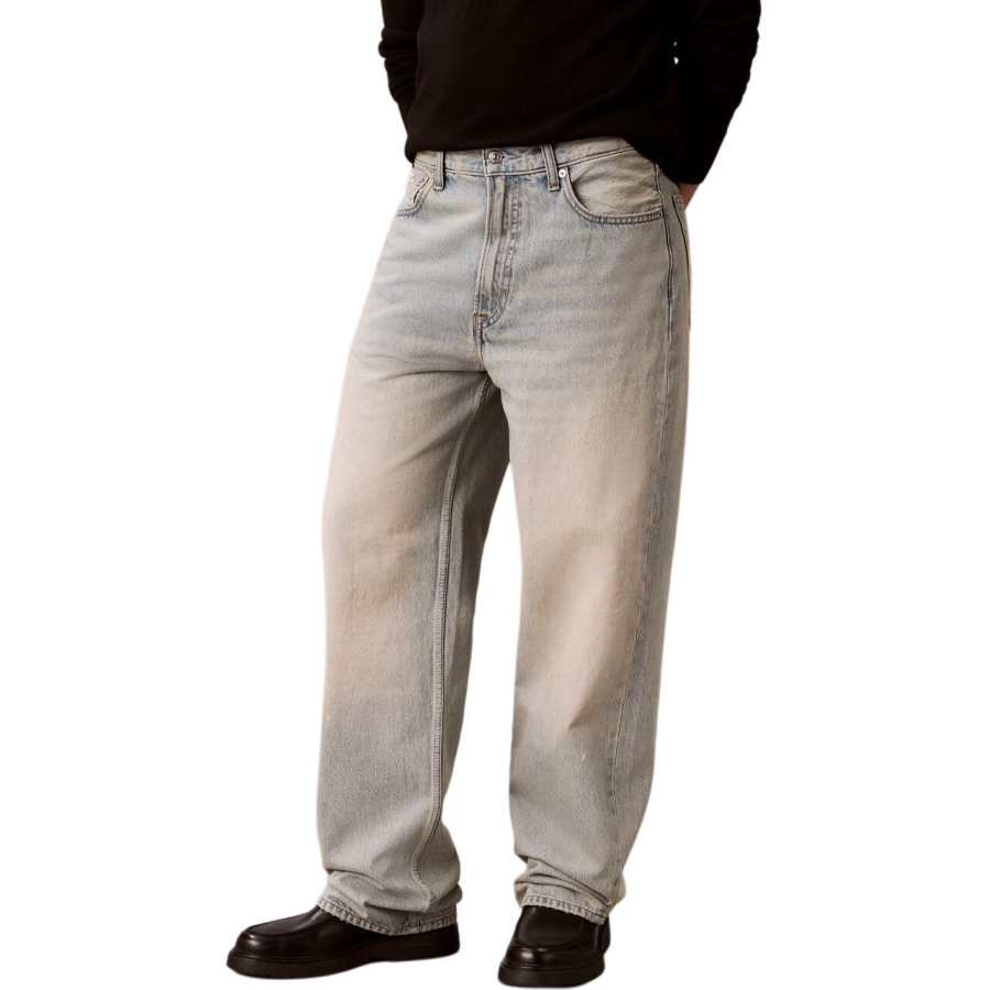 Calvin Klein Jeans Men's Blue Moderate Straight Fit Pants