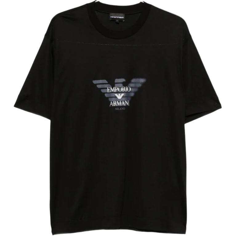 EMPORIO ARMANI T Shirts Men's Black Crew Neck Moderate Straight Fit