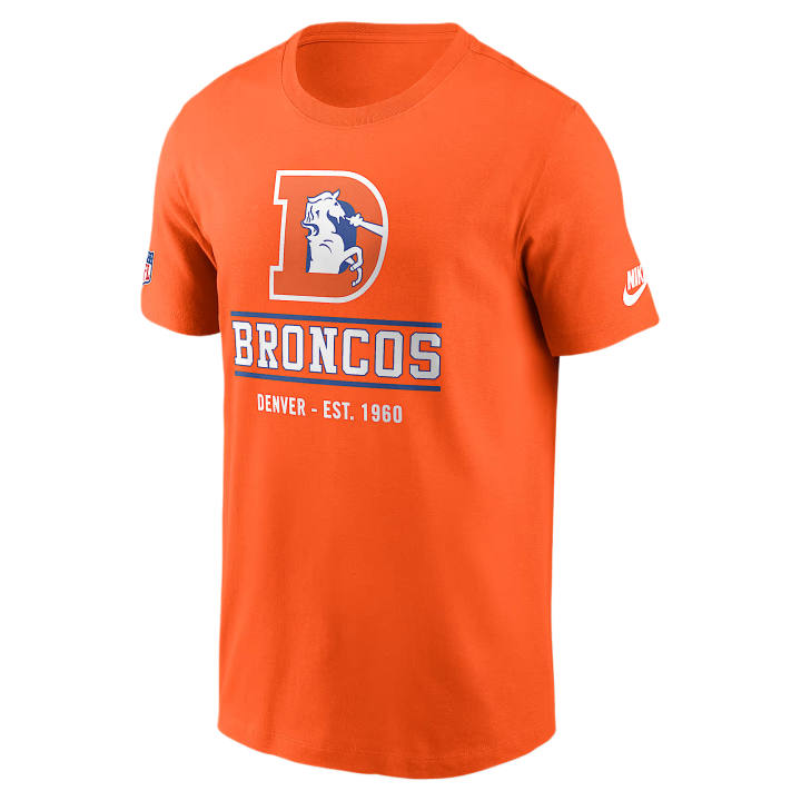 Nike Nike NFL T Shirts Men's Orange Crew Neck Moderate