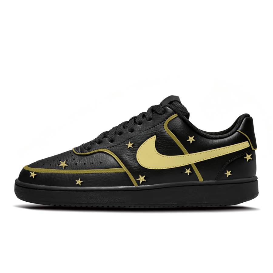 Nike Nike Court Vision Low Skateboard Shoes Unisex Low Top Black Yellow