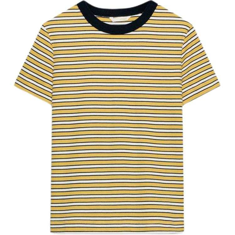 ZARA T Shirts Women's Yellow Crew Neck