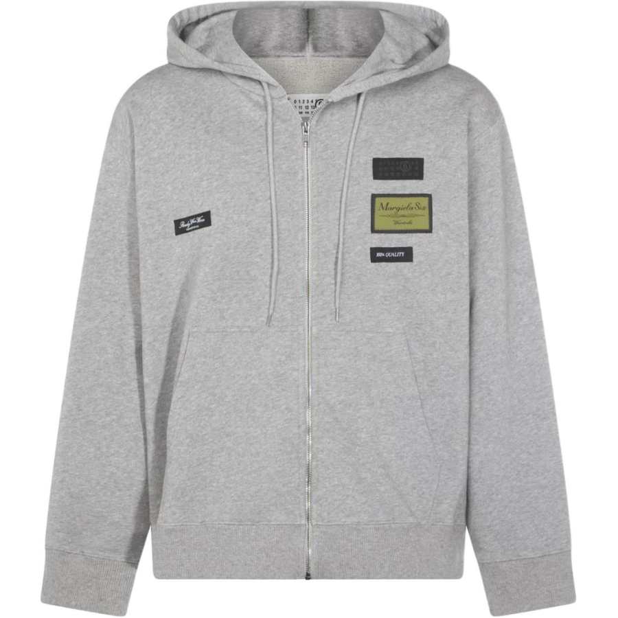 MM6 Maison Margiela Sweatshirts Men's Gray Hooded Non Detachable Moderate