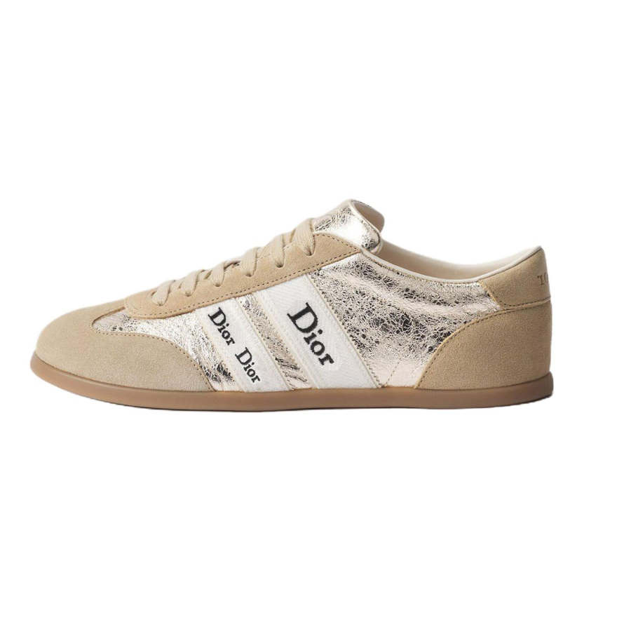 DIOR Skateboard Shoes Women's Low Top Beige & Gold