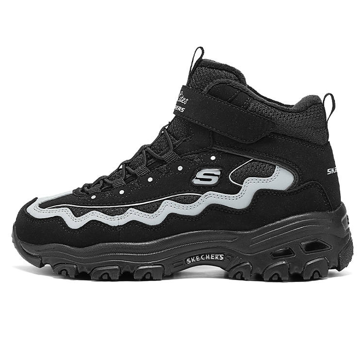 Skechers Kids Abrasion Resistant Waterproof Thermal Mid top Casual Shoes Black/Silver Kids'