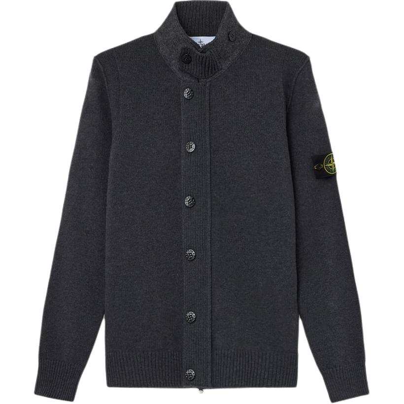 STONE ISLAND Sweaters Men's Lead Gray Blend Stand Collar Moderate Straight Fit