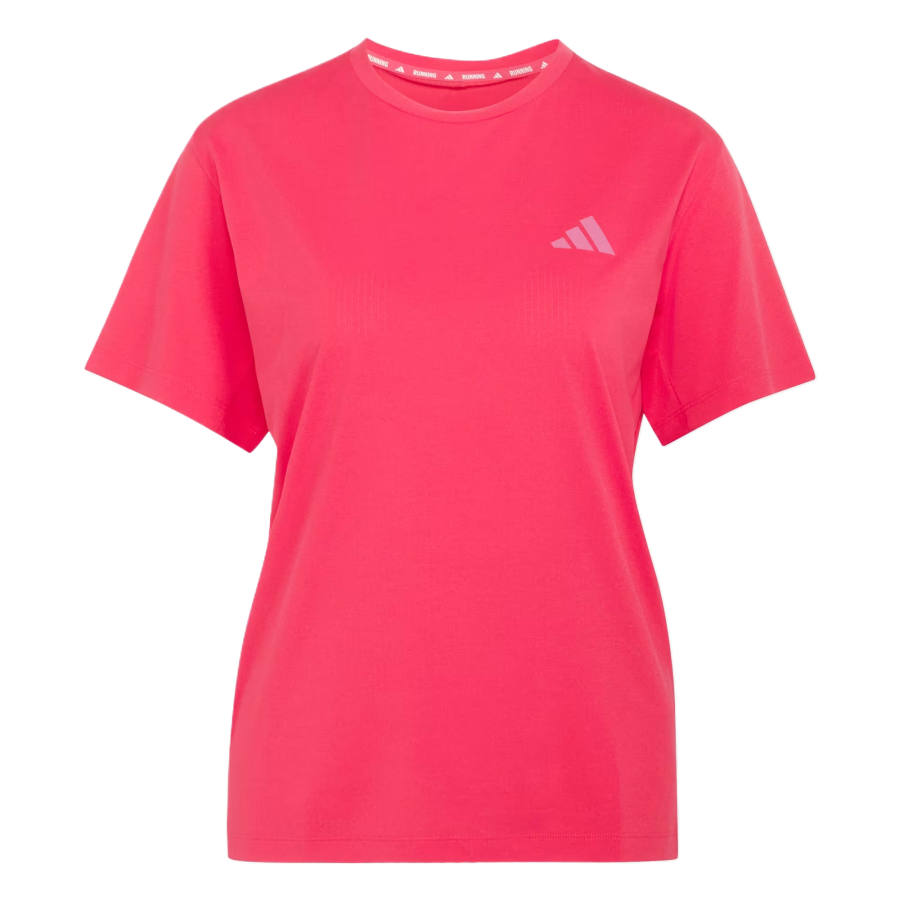 Adidas Adidas Running T Shirts Women's Vibrant Pink Crew Neck Moderate