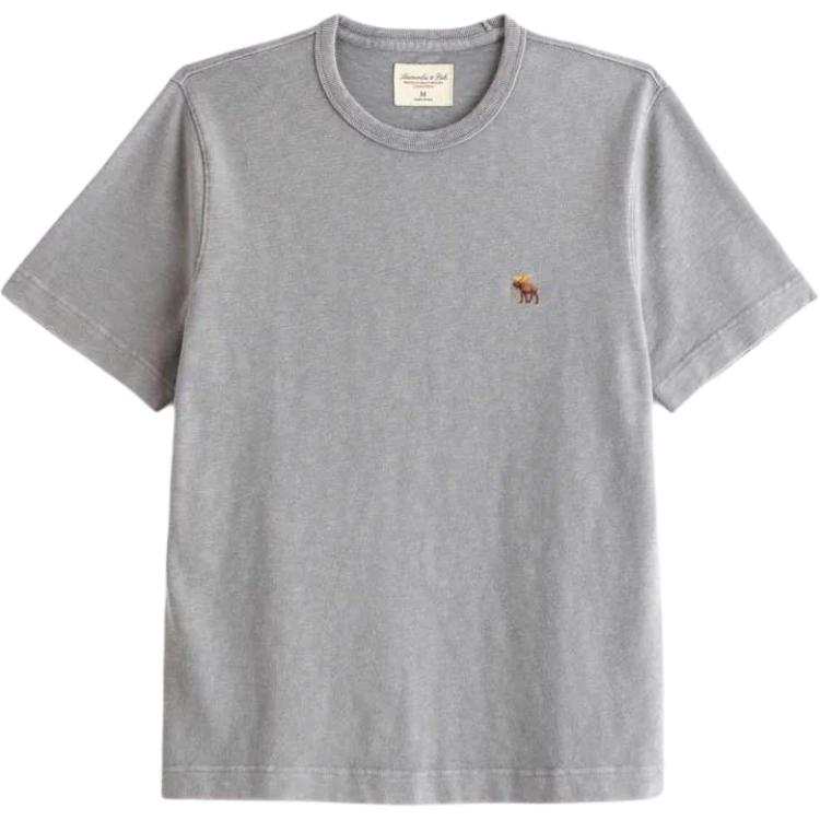 Abercrombie&Fitch T Shirts Men's Cool Gray Washed Crew Neck