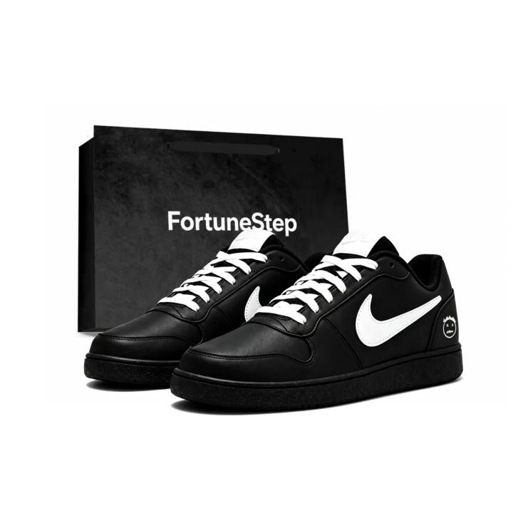 Nike Nike EBERNON Skateboard Shoes Men's Low Top Black & White