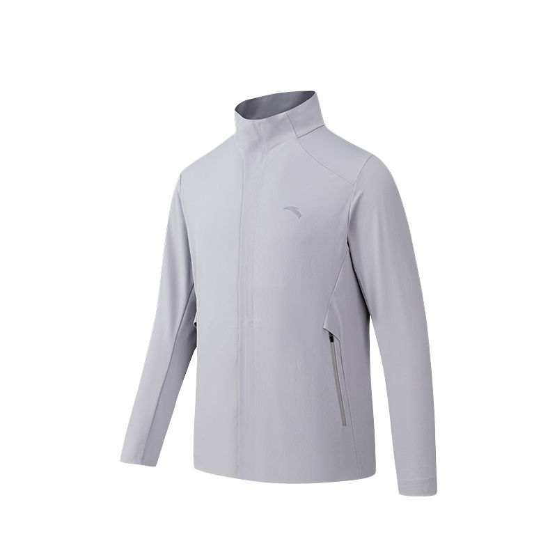 ANTA Variety Training Collection Jackets Men's Star Moon Gray Stand Collar Moderate Straight Fit