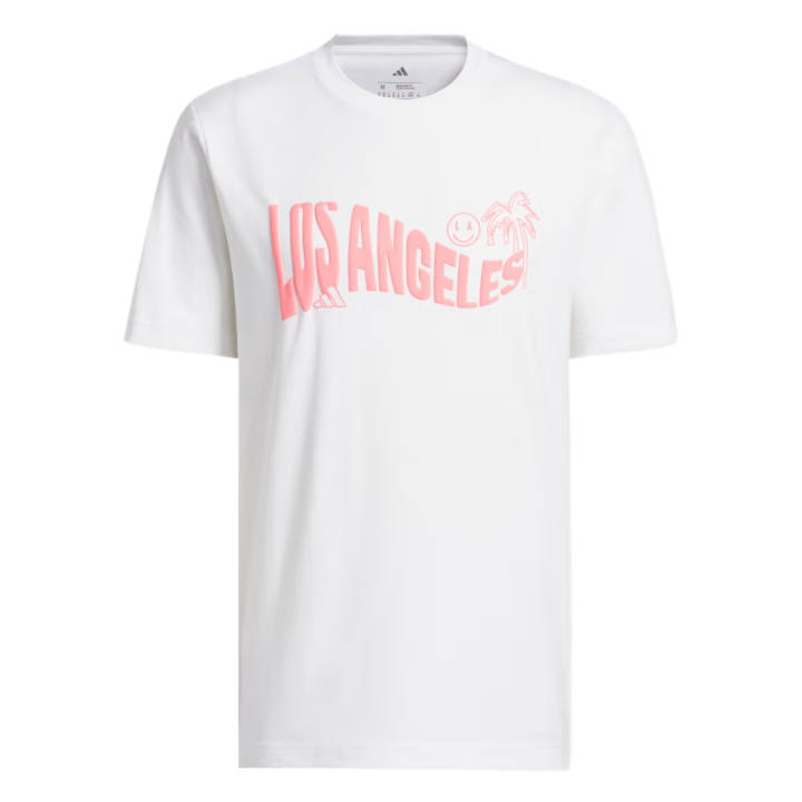 Adidas Adidas Los Angeles T Shirts Men's White Crew Neck Moderate