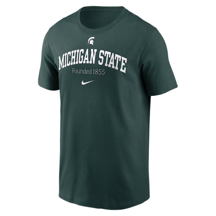 Nike Nike College T Shirts Men's Professional Green Crew Neck Moderate