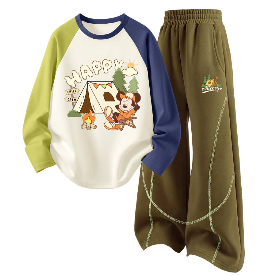 Disney Kids Casual Sportswear Crew Neck Thin Stretch Breathable