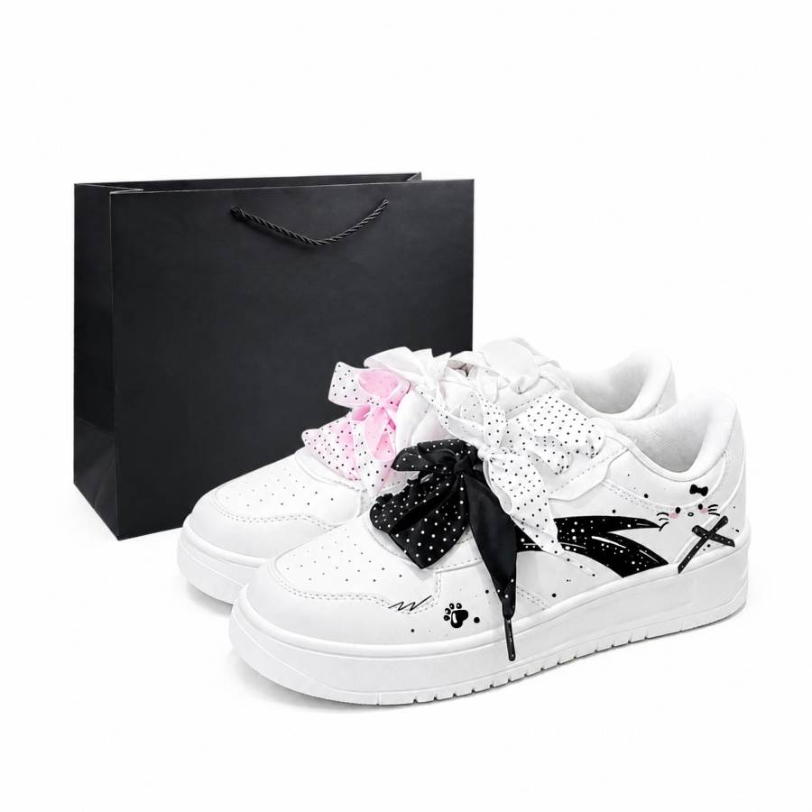 ANTA Easy Skateboard Shoes Women's Low Top White/Pink/Black